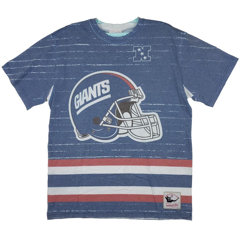 NY Giants‎ Mitchell & Ness NFL L Large Shirt Jumbotron 3.0 Blue Red White NWT